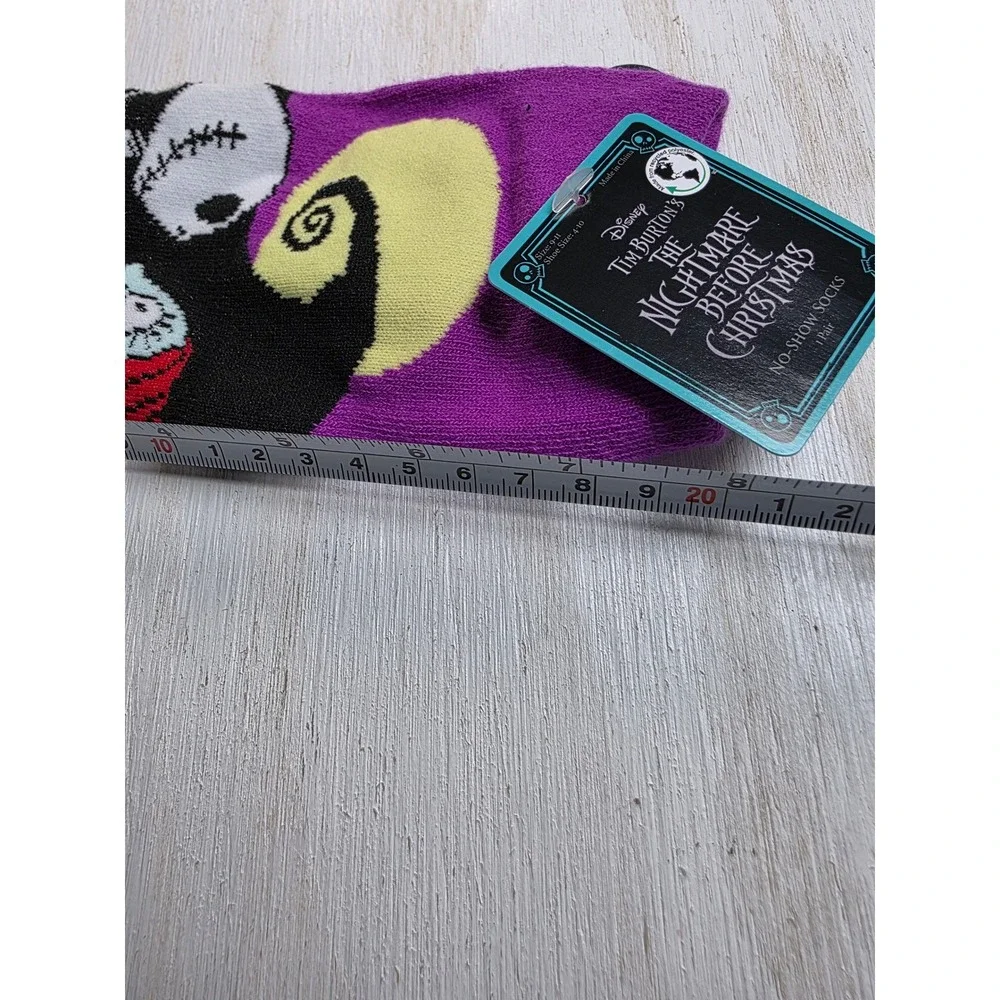 Disney Nightmare Before Christmas Jack Sally No-Show Socks Purple Goth NWT
